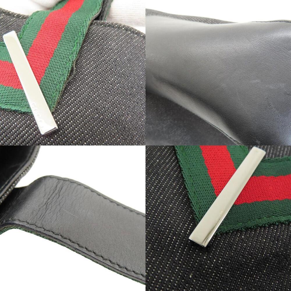 Gucci Sherry Handbag Canvas Leather Black - Picture 8 of 11